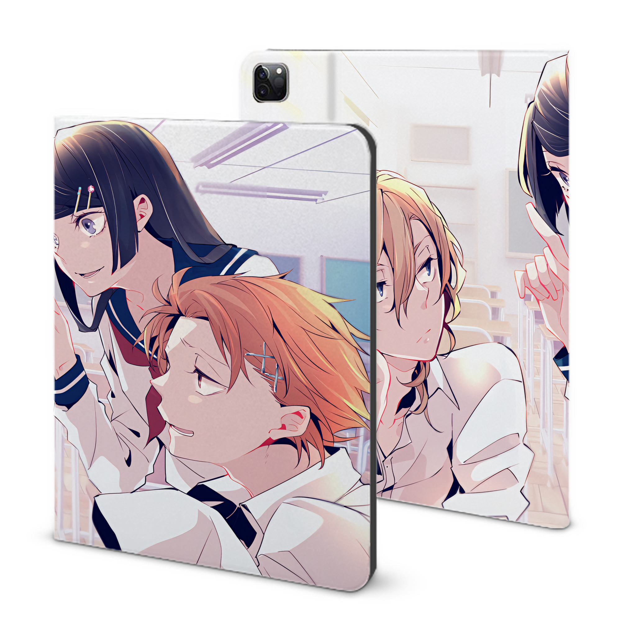 （画像用） 文豪ストレイドッグス Bungo Stray Dogs IPad ケース ブック型 PUレザー TPU 耐衝撃 軽量 薄型 ペン収納なし 全面保護 IPad 各モデル対応